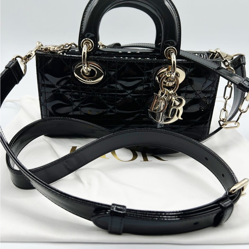 Dior D’joy small black patent leather never used